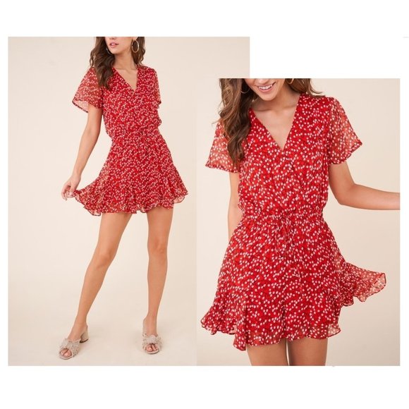 Romper Ruffle Chiffon - in Red - Picture 1 of 6